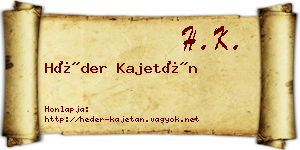 Héder Kajetán névjegykártya